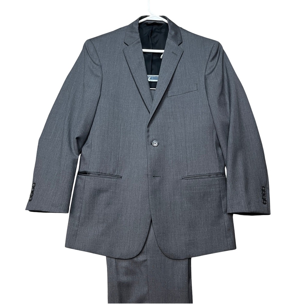 Jos. A. Bank 2pc Suit Jacket Mens 39R Gray Slim Fit Wool Traveler's Collection